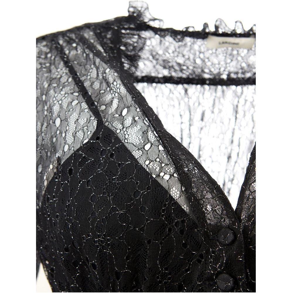 优雅黑色尼龙连衣裙