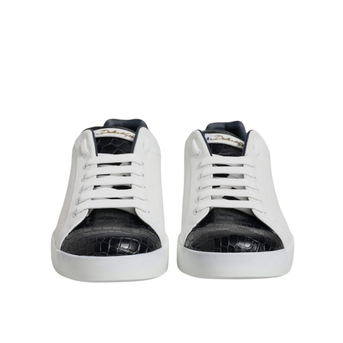 Dolce & Gabbana White Black Leather Portofino Sneaker Shoes MV7037#1-42