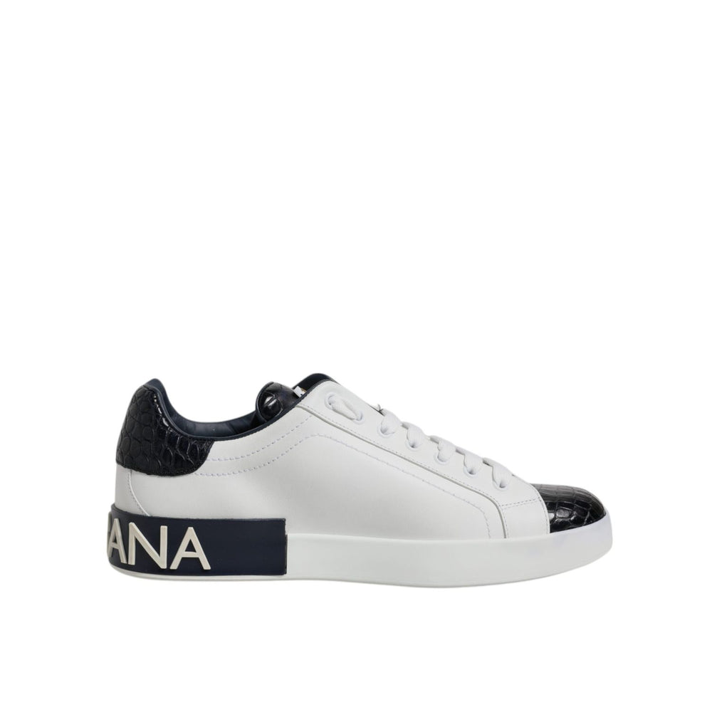 Dolce & Gabbana White Black Leather Portofino Sneaker Shoes MV7037#1-42