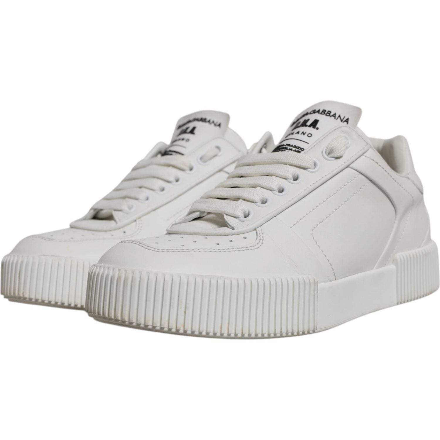 Dolce & Gabbana White Miami Leather Low Top Sneakers Shoes