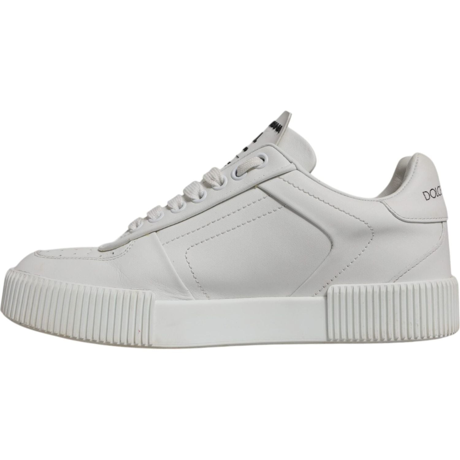 Dolce & Gabbana White Miami Leather Low Top Sneakers Shoes