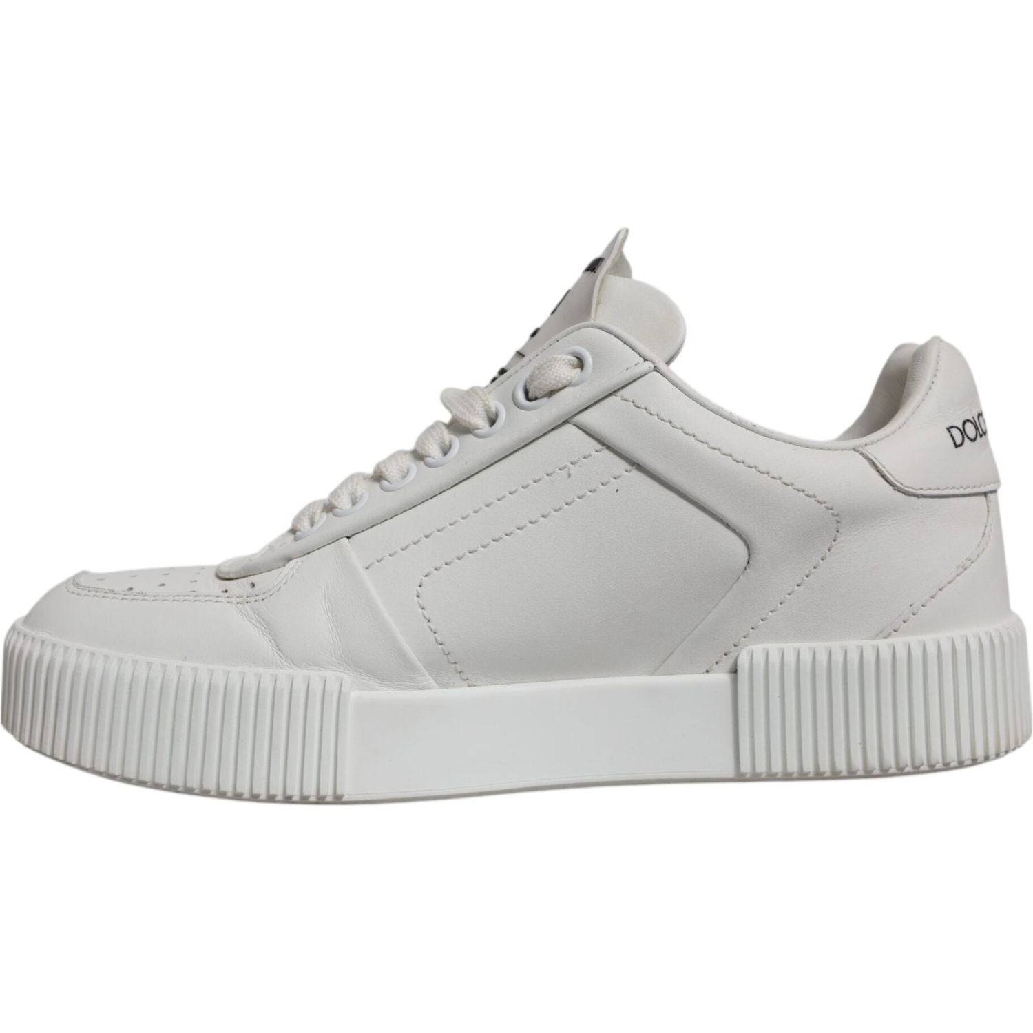 Dolce & Gabbana White Miami Leather Low Top Sneakers Shoes