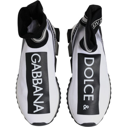 Dolce & Gabbana White Black Sorrento Socks Sneakers Shoes