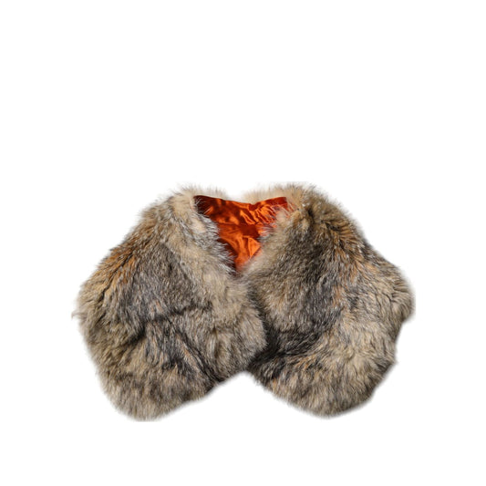 Dolce & Gabbana Brown Fur Shoulder Collar Neck Wrap Scarf MS7103