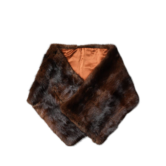 Dolce & Gabbana Black Brown Stripe Fur Shawl Wrap Scarf MS7104