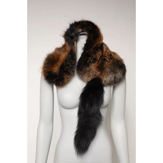 Dolce & Gabbana Brown Red Fox Fur Neck Warmer Winter Scarf MS7115