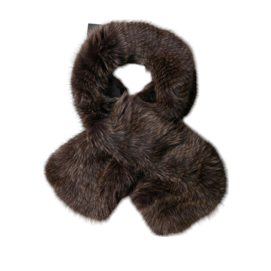 Dolce & Gabbana Brown Raccoon Fur Neck Warmer Winter Scarf MS7124