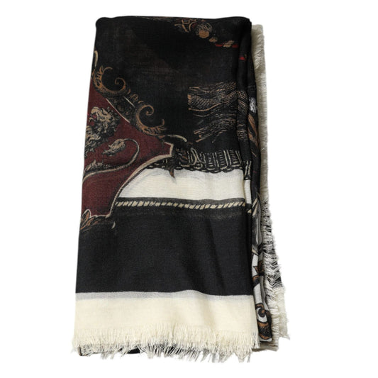 Dolce & Gabbana Multicolor Printed Cashmere Foulard Scarf MS7158