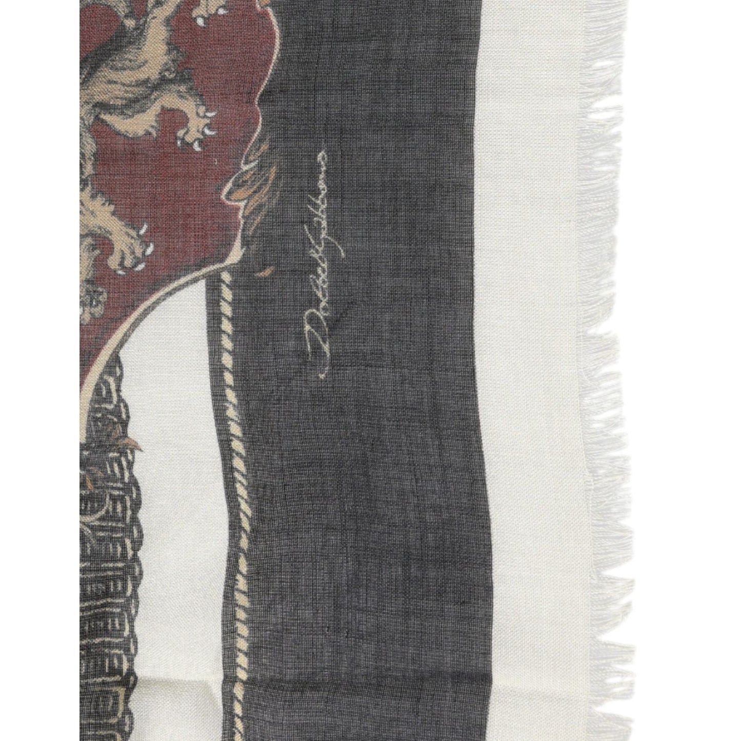 Dolce & Gabbana Multicolor Printed Cashmere Foulard Scarf MS7158