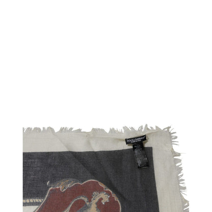 Dolce & Gabbana Multicolor Printed Cashmere Foulard Scarf