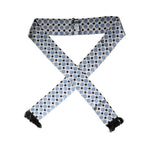 Dolce & Gabbana White Blue Polka Dotted Silk Skinny Scarf MS7185