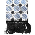 Dolce & Gabbana White Blue Polka Dotted Silk Skinny Scarf MS7185