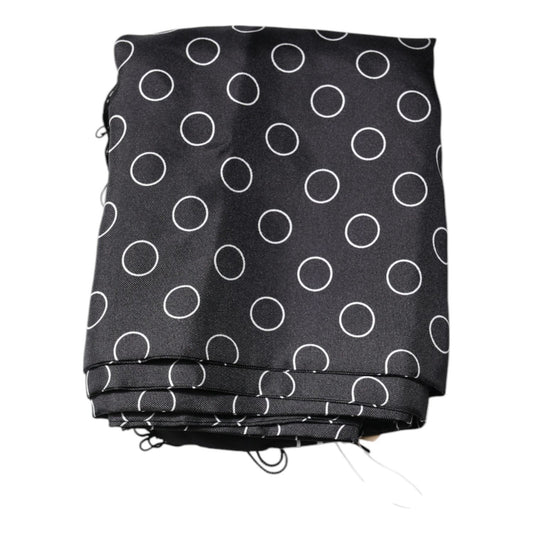 Dolce & Gabbana Black Circles Silk Fringes Shawl Wrap Scarf MS7227