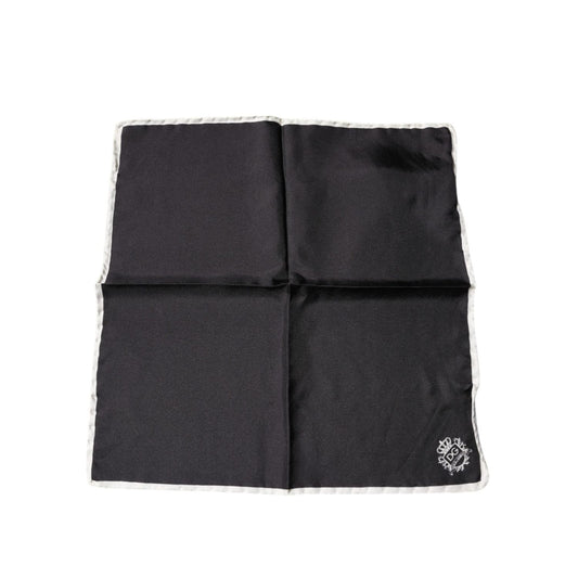 Dolce & Gabbana Black Crown Logo Square Handkerchief Scarf MS7295