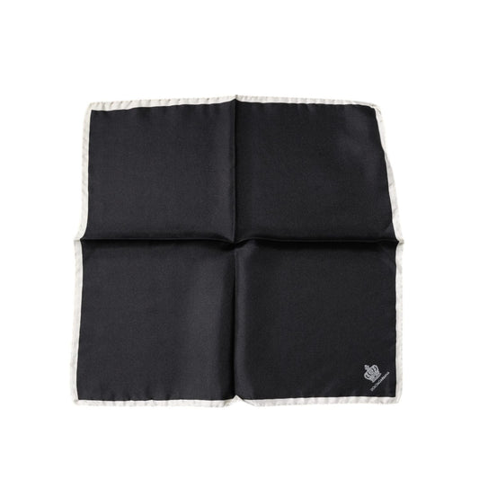 Dolce & Gabbana Black Crown Logo Square Handkerchief Scarf MS7298