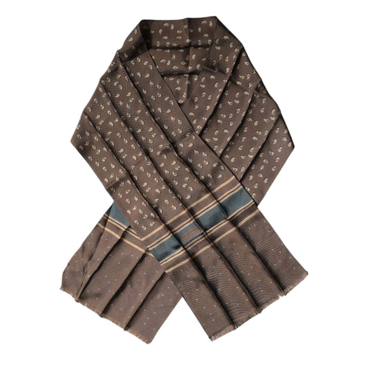 Dolce & Gabbana Brown Fantasy Silk Neck Wrap Shawl Scarf MS7304