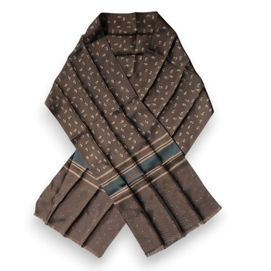 Dolce & Gabbana Brown Fantasy Silk Neck Wrap Shawl Scarf MS7304