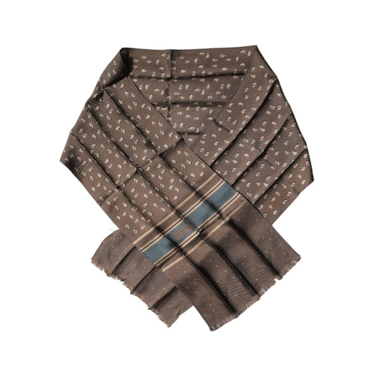 Dolce & Gabbana Brown Fantasy Silk Neck Wrap Shawl Scarf MS7305