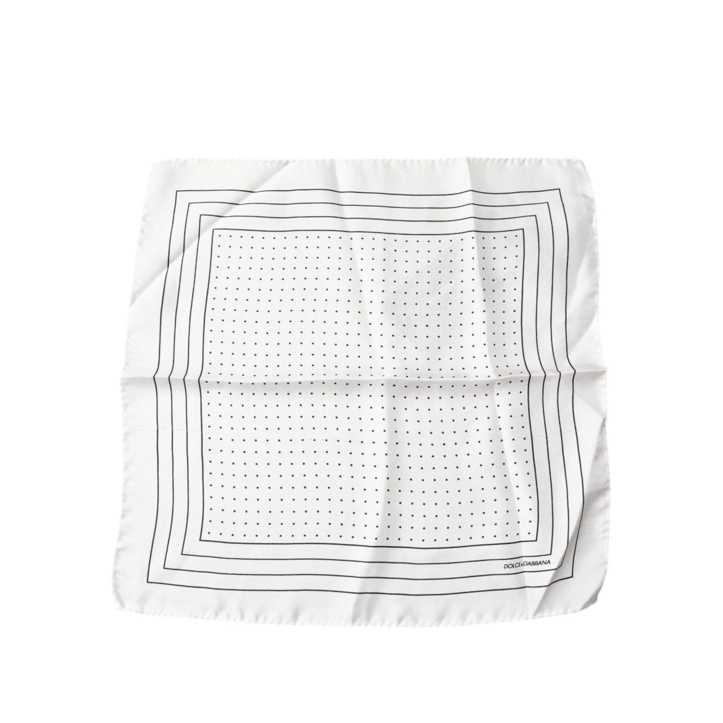 Dolce & Gabbana White Polka Dots Square Handkerchief Scarf