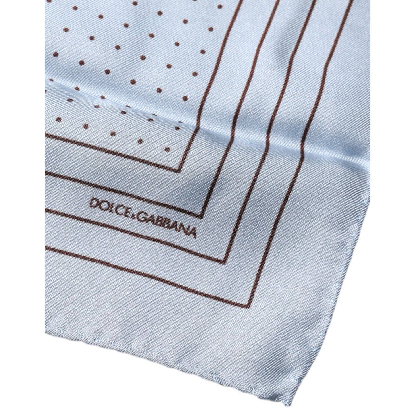 Dolce & Gabbana Sky Blue Polka Dots Square Handkerchief Scarf