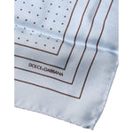 Dolce & Gabbana Sky Blue Polka Dots Square Handkerchief Scarf