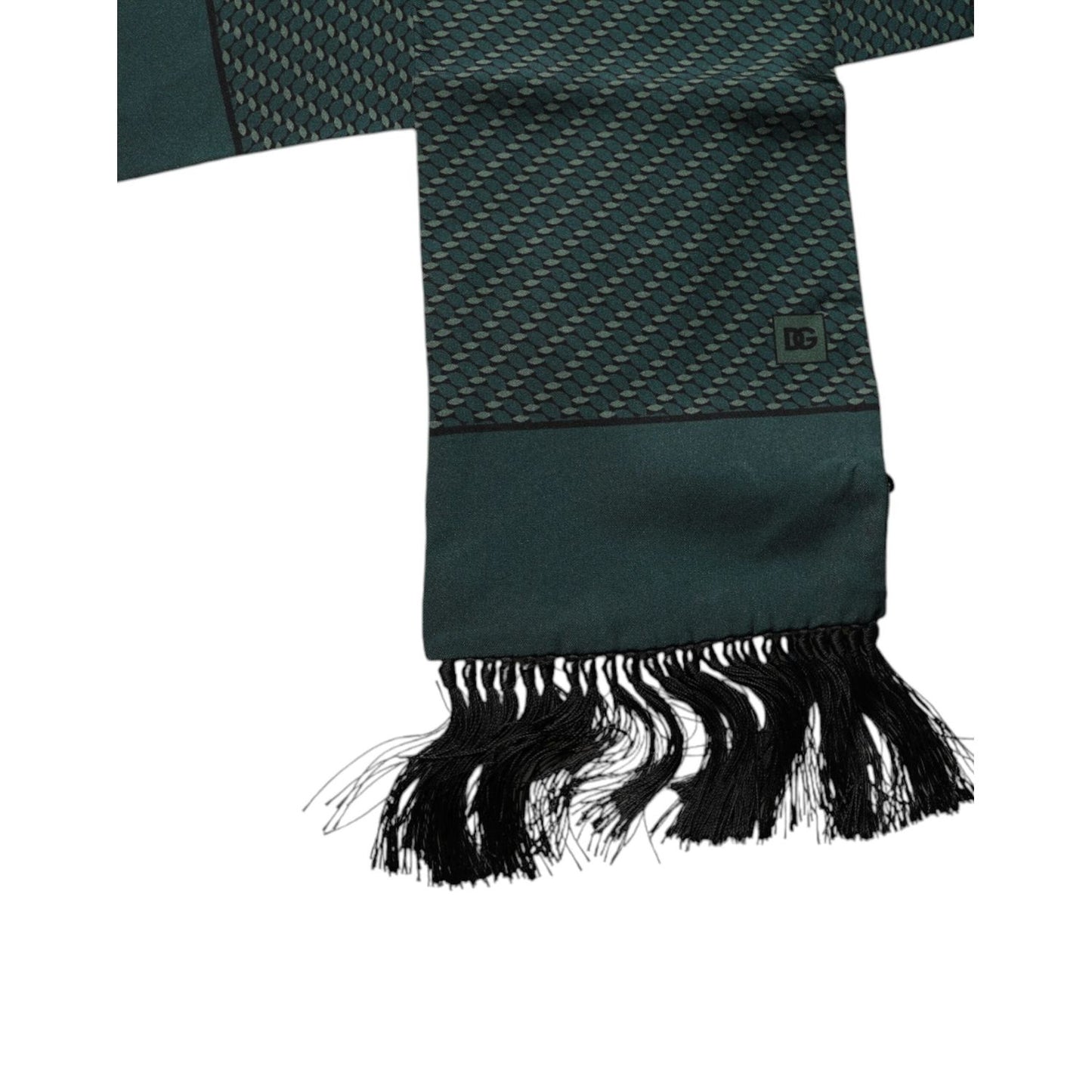 Dolce & Gabbana Dark Green Fantasy Fringes Neck Wrap Scarf MS7425