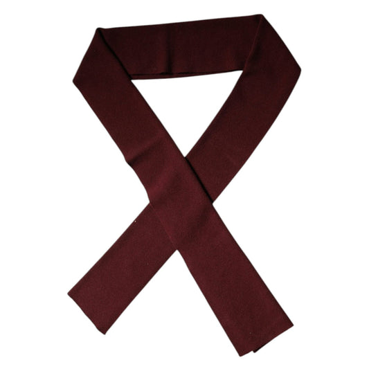 Dolce & Gabbana Maroon Cashmere Skinny Neck Wrap Scarf MS7426