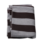 Dolce & Gabbana Black Gray Stripes Wool Neck Wrap Scarf MS7429