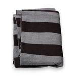 Dolce & Gabbana Black Gray Stripes Wool Neck Wrap Scarf MS7429