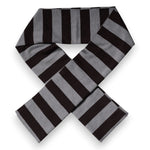 Dolce & Gabbana Black Gray Stripes Wool Neck Wrap Scarf MS7429