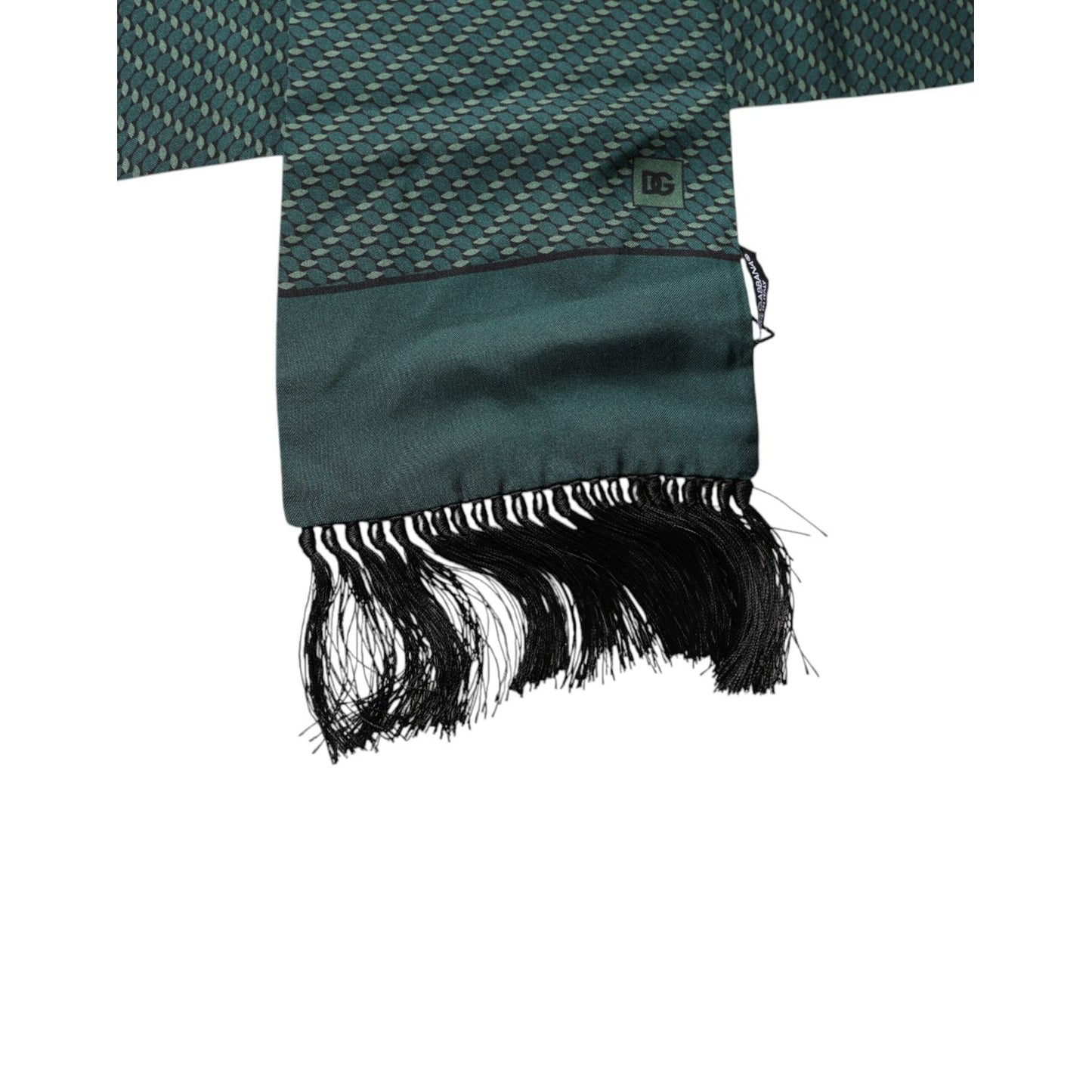 Dolce & Gabbana Dark Green Fantasy Fringes Neck Wrap Scarf MS7437
