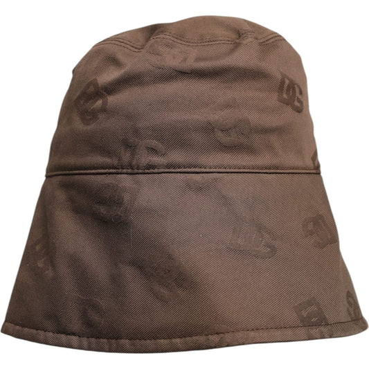 Dolce & Gabbana Brown Logo Monogram Cotton Bucket Cap HAT9769-58