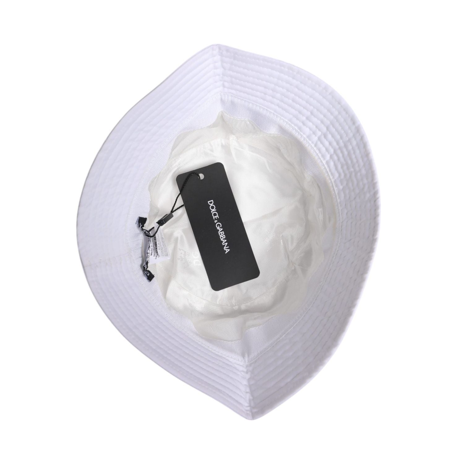 Dolce & Gabbana White Cotton Wide Brim Bucket Hat