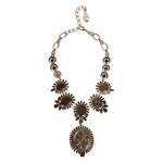 Dolce & Gabbana Gold Brass Pietre Oval Crystal Embellished Necklace