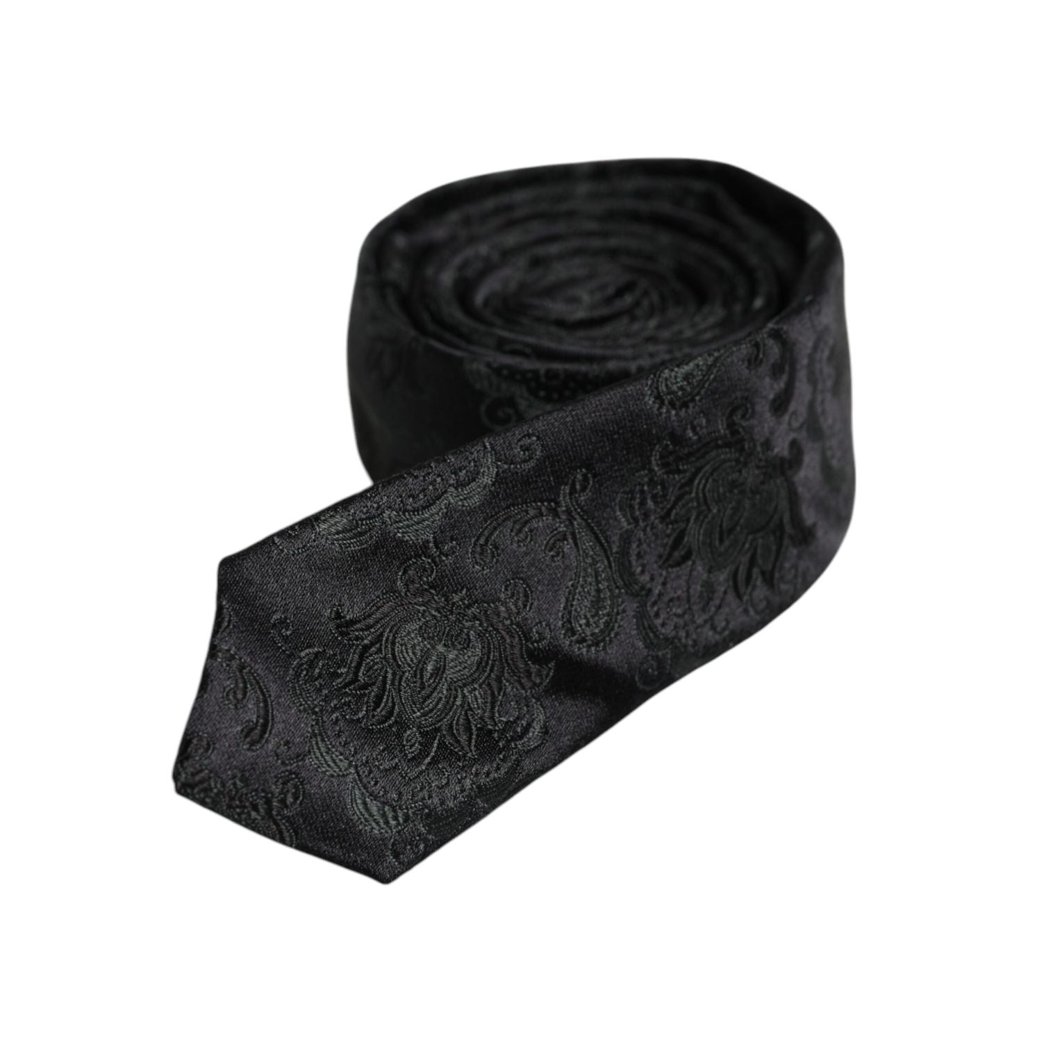 Dolce & Gabbana Dark Green Floral Silk Adjustable Necktie Tie