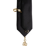 Dolce & Gabbana Black Logo Embellished Adjustable Necktie Tie KRA3439