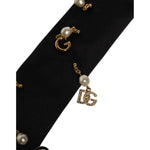 Dolce & Gabbana Black Logo Embellished Adjustable Necktie Tie KRA3439