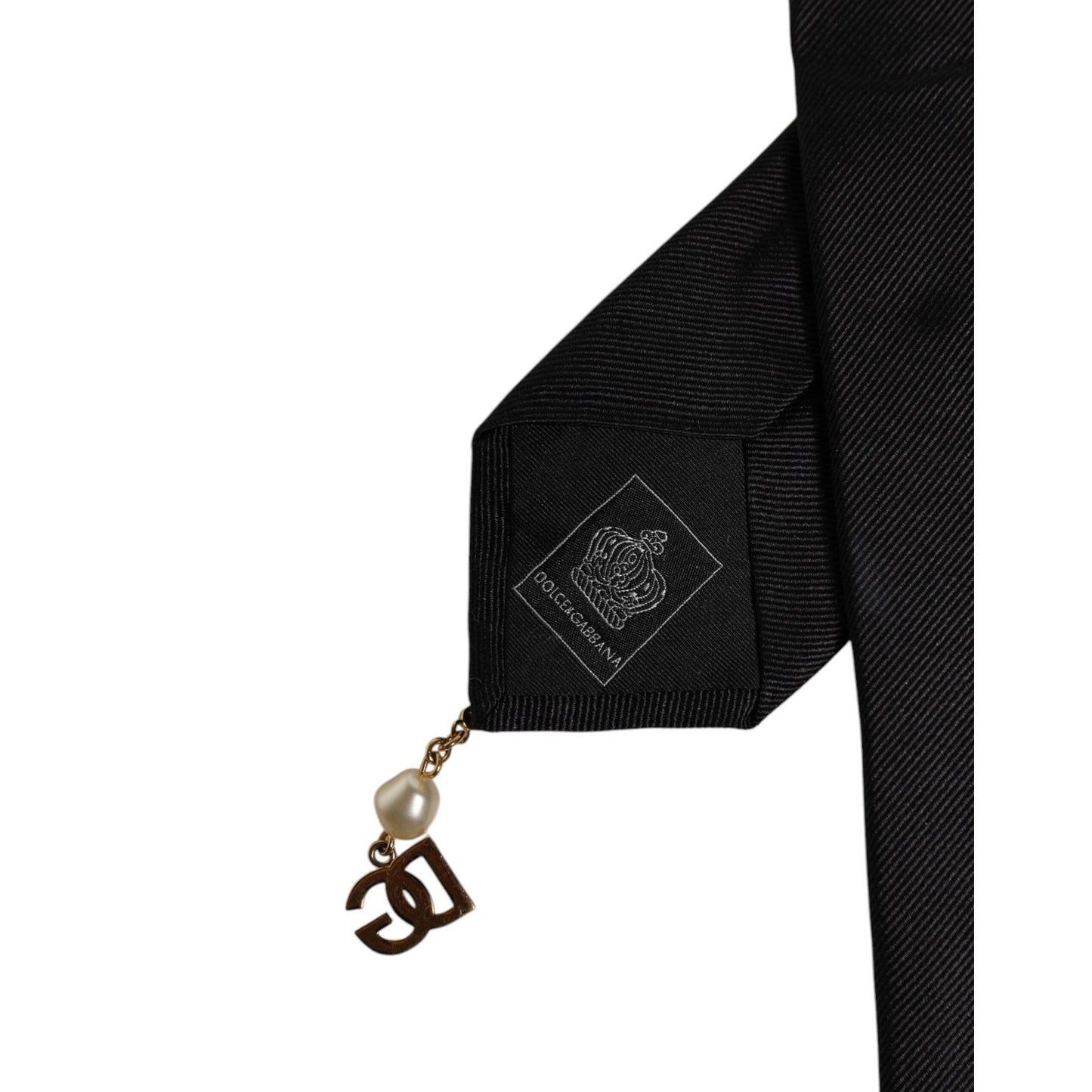 Dolce & Gabbana Black Logo Embellished Adjustable Necktie Tie KRA3439