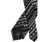Dolce & Gabbana Black White Stripes Silk Adjustable Necktie Tie KRA3473