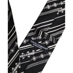 Dolce & Gabbana Black White Stripes Silk Adjustable Necktie Tie KRA3473