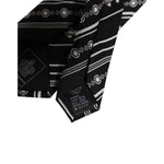 Dolce & Gabbana Black White Stripes Silk Adjustable Necktie Tie KRA3473