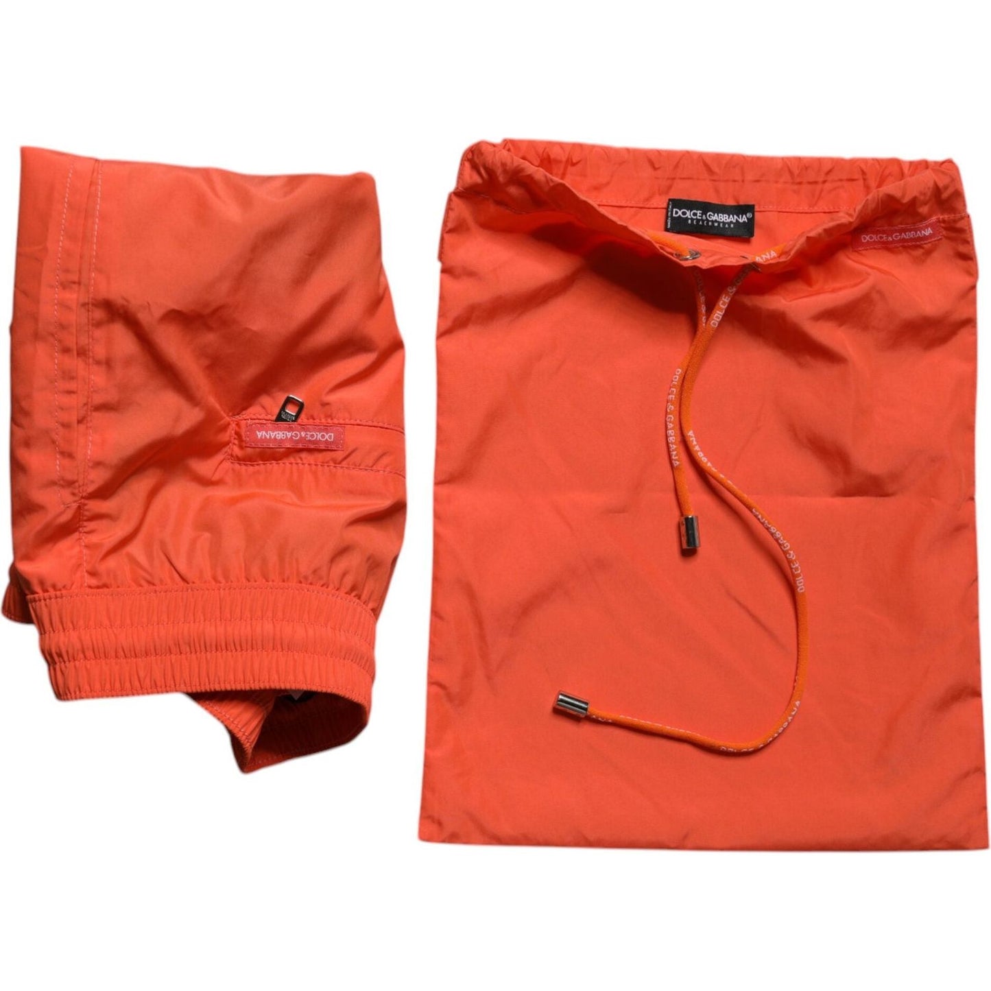 Dolce & Gabbana Orange Polyester Beachwear Shorts 2Pc Swimwear BIK1897-6
