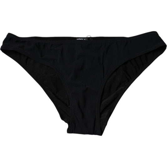 Dolce & Gabbana Black Nylon Stretch Mid Waist Panty Underwear