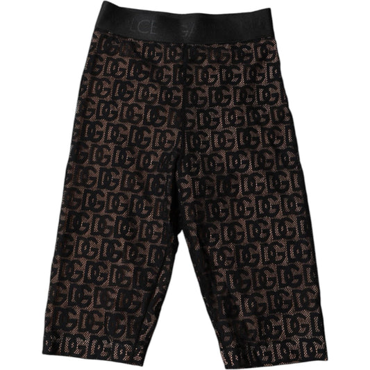 Dolce & Gabbana Black Logo Monogram Cropped Tights Underwear