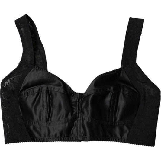 Dolce & Gabbana Black Nylon Balconcino Brassiere Underwear