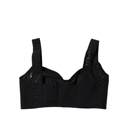 Dolce & Gabbana Black Nylon Balconcino Brassiere Underwear