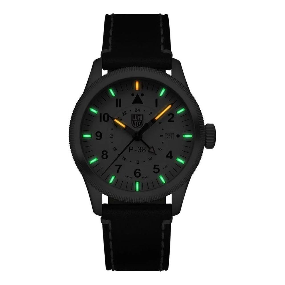 Luminox Black Leather Watch LUXA9527AC