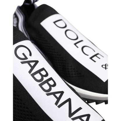 Dolce & Gabbana Black White Slip On Sorrento Sneakers Shoes