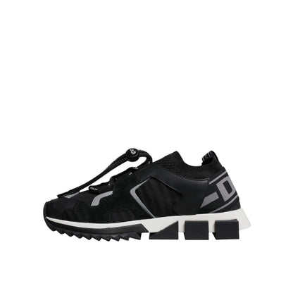 Dolce & Gabbana Black Mesh Sorrento Trekking Sneakers Shoes