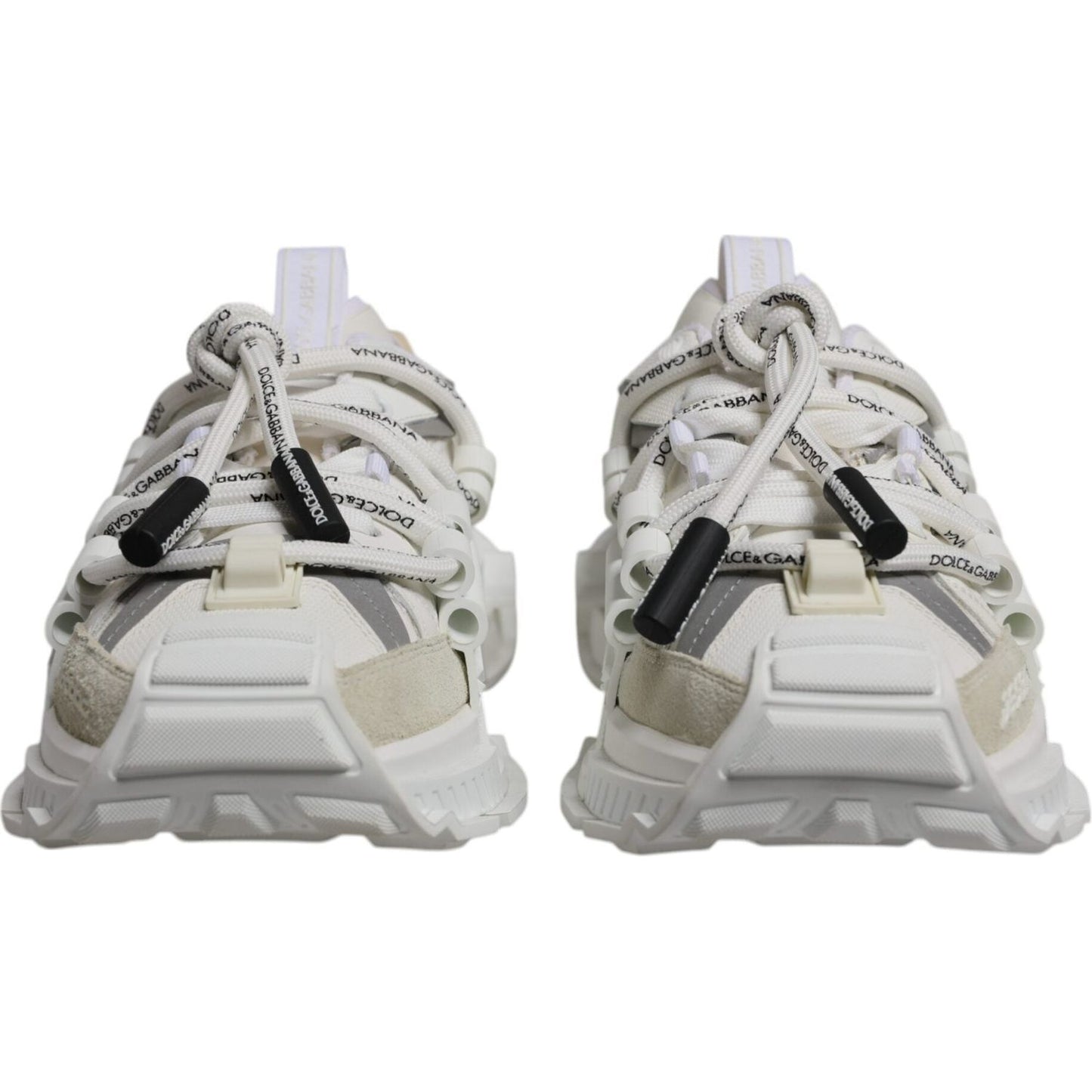 Dolce & Gabbana White Nylon Low Top Space Sneakers Shoes MV7187-42.5